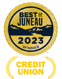 2023 GOLD PLACEMENT FOR BEST OF JUNEAU FOR CREDIT UNION