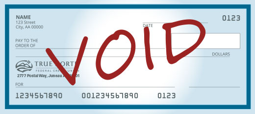 TRUE NORTH FEDERAL CREDIT UNION VOIDED CHECK SAMPLE